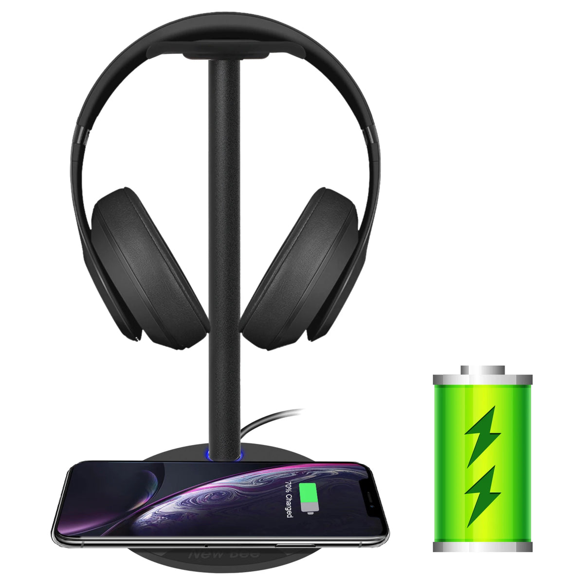 Z8 Headphones Stand RGB Gaming Holder with 2 USB Ports Desk Headset Cool Display Holder Non-Slip Rubber Base for Gamer