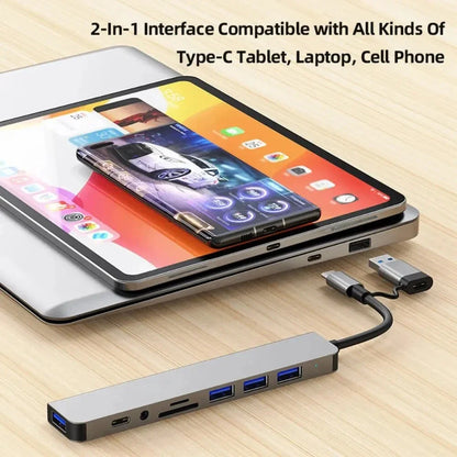 5Gbps USB 3.0 HUB USB C HUB USB C Docking Station High Speed Splitter Multiport Adapter TF SD Card Reader for Pc/Laptops/Macbook