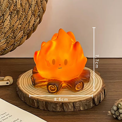 1Pc Cartoon Campfire LED Night Light Electronic Candle Lamp Desktop Ornament Bedroom Bedside Ambient Decor Light Gift