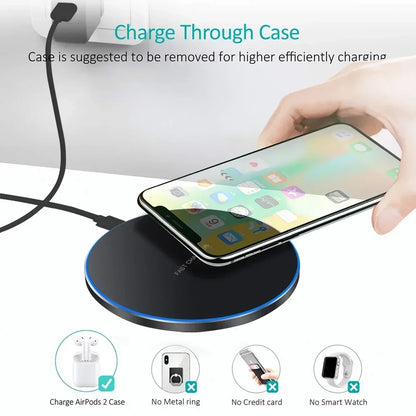 Wireless Charger for Iphone 17 16 15 14 Pro Max Induction Fast Charging Pad Dock Station for Samsung S23 S22 Xiaomi Huawei