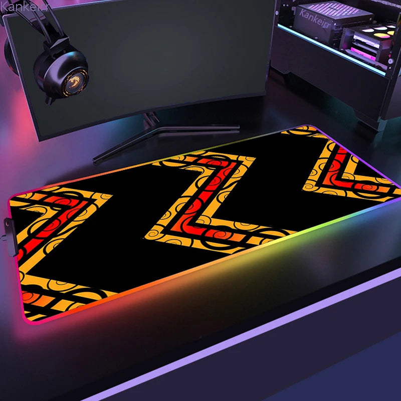 Geometric Large RGB Mouse Pad Gaming Mousepad LED Mouse Mat Gamer Mousemats Table Pads PC Desk Mat RGB Keyboard Mat XXL 90X40Cm