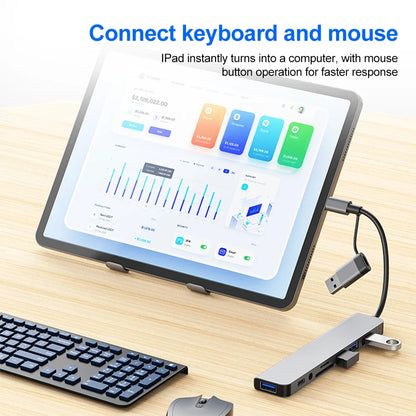 5Gbps USB 3.0 HUB USB C HUB USB C Docking Station High Speed Splitter Multiport Adapter TF SD Card Reader for Pc/Laptops/Macbook