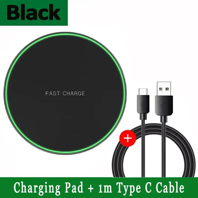 Wireless Charger for Iphone 17 16 15 14 Pro Max Induction Fast Charging Pad Dock Station for Samsung S23 S22 Xiaomi Huawei
