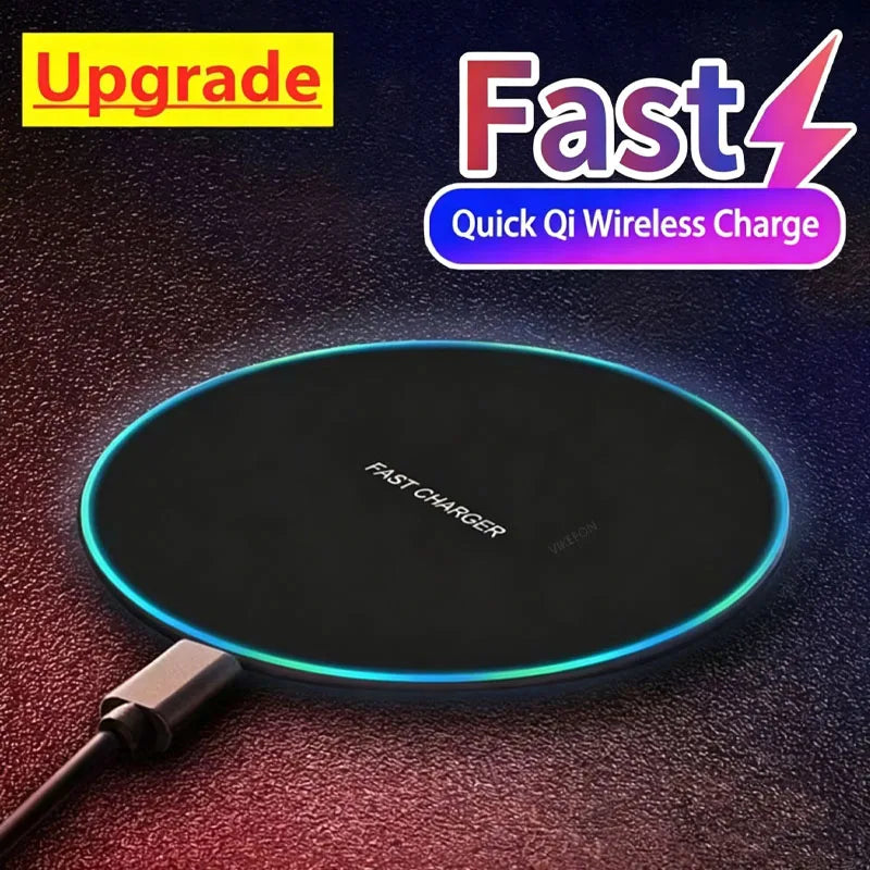 Wireless Charger for Iphone 17 16 15 14 Pro Max Induction Fast Charging Pad Dock Station for Samsung S23 S22 Xiaomi Huawei