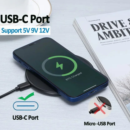 Wireless Charger for Iphone 17 16 15 14 Pro Max Induction Fast Charging Pad Dock Station for Samsung S23 S22 Xiaomi Huawei