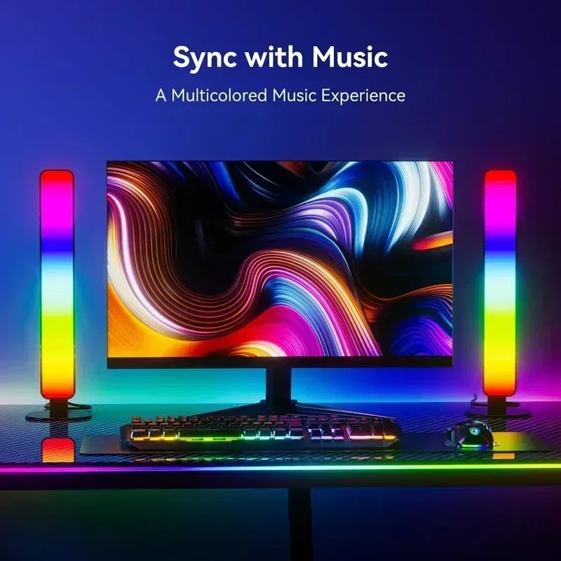 RGB Pickup Night Light Gaming Music Rhythm Lights Bar USB LED Table Lamp Remote Control Setup Gamer Decor Children Gift